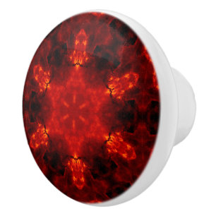 Inferno Nexus – Fiery Kaleidoscope Art Ceramic Knob