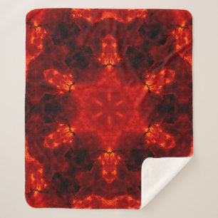Inferno Nexus – Fiery Kaleidoscope Art Sherpa Blanket