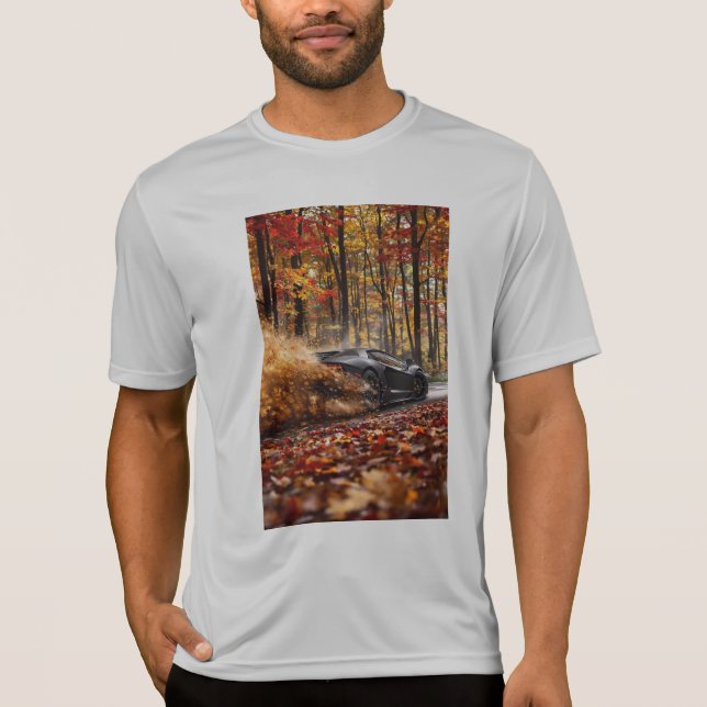 Inferno Run – Black Velocity Through Autumn Flame T-Shirt (Front)