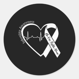 Infertility Awareness Heart Orange Ribbon Ivf Tran Classic Round Sticker