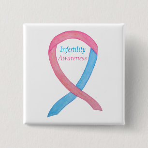 Infertility Awareness Pink & Blue Ribbon Pin