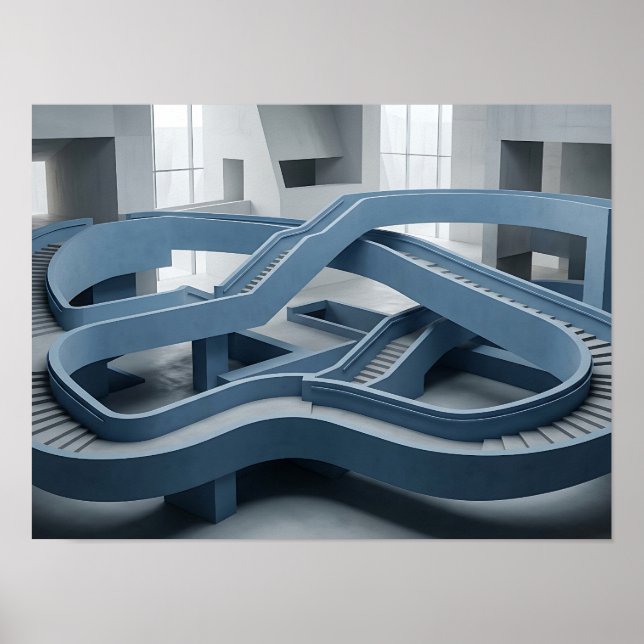 Infinite Architectural Pathway Geometric Wall Art (Front)