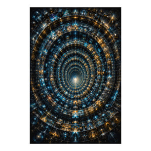 Infinite Cosmic Micro Mosaic Tunnel 3D Poster