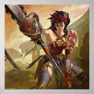 Infinite Crisis Atomic Wonder Woman Illustration Poster