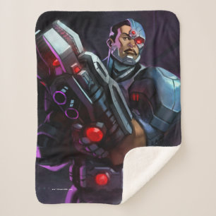 Infinite Crisis Cyborg Illustration Sherpa Blanket