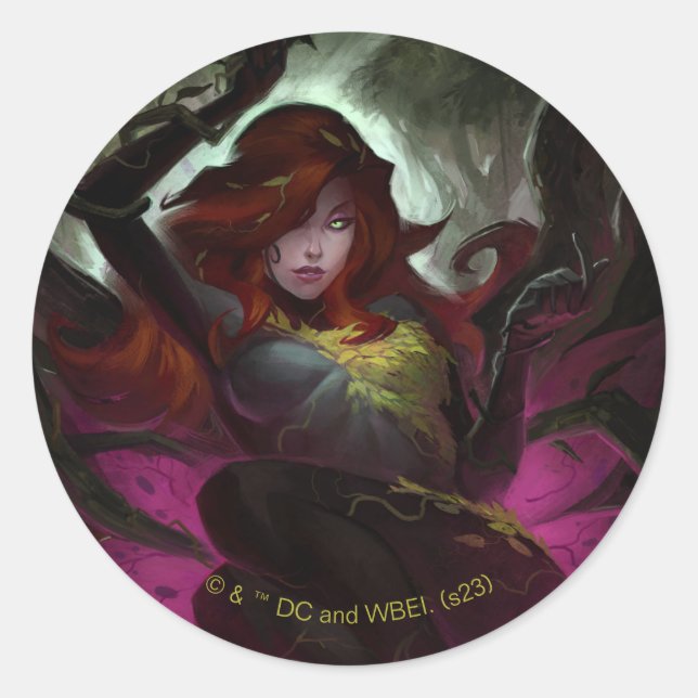Infinite Crisis Poison Ivy Illustration Classic Round Sticker (Front)