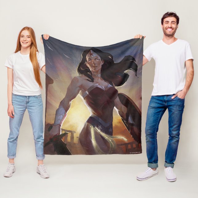 Infinite Crisis Wonder Woman Illustration Fleece Blanket (In Situ)