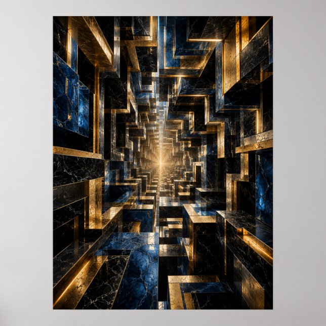 Infinite Cube Tunnel Poster - (Front)