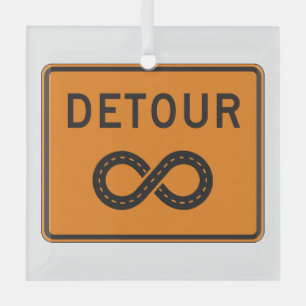 Infinite Detours Sign Cycling Glass Tree Decoration