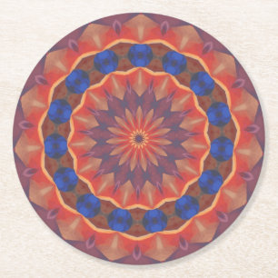 Infinite Diversities Mandala Round Paper Coaster