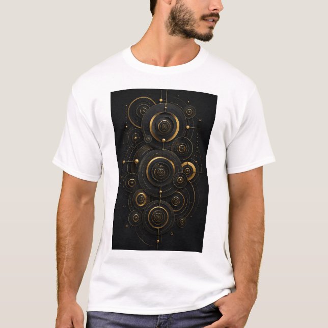 Infinite Echoes | Luxury Concentric Circle  T-Shirt (Front)