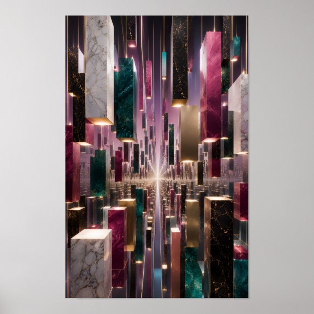 Infinite Floating Monolith Corridor Wall Art  (Front)
