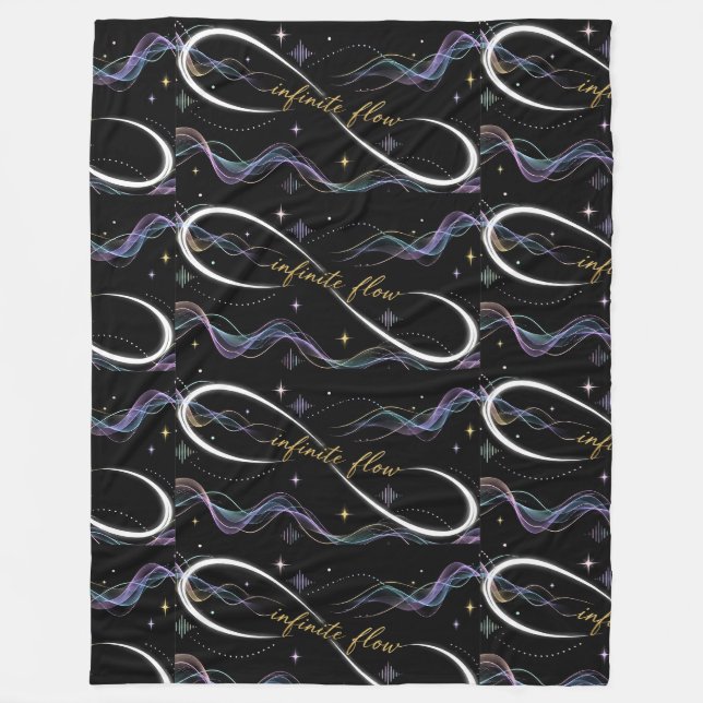 Infinite Flow Minimalist Frequency Fleece Blanket (Front)