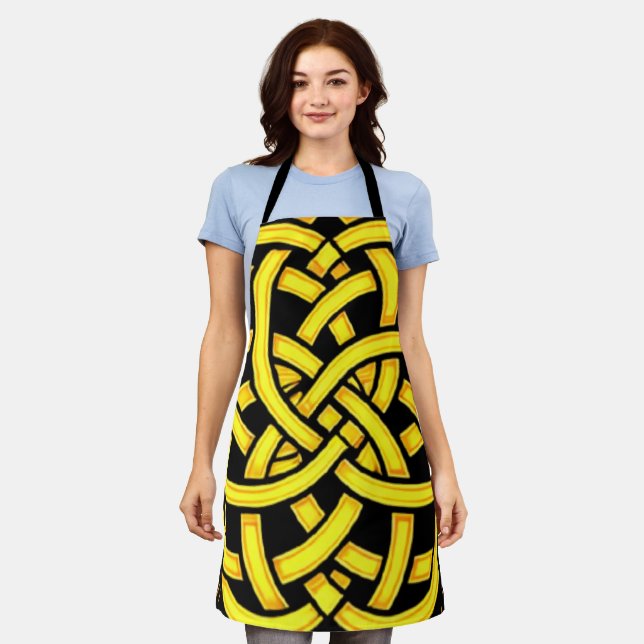 Infinite Harmony: Sacred Mandala Celtic Symbol Art Apron (Worn)