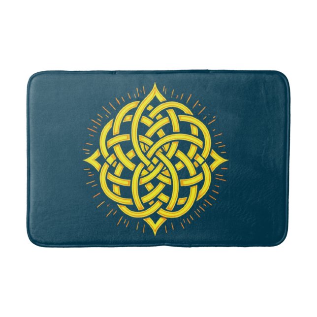 Infinite Harmony: Sacred Mandala Celtic Symbol Art Bath Mat (Front)