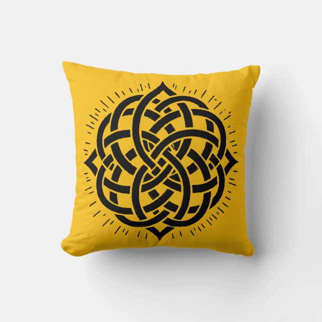 Infinite Harmony: Sacred Mandala Celtic Symbol Art Cushion (Front)
