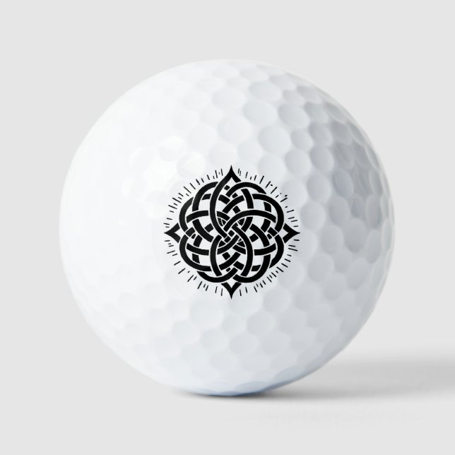 Infinite Harmony: Sacred Mandala Celtic Symbol Art Golf Balls (Front)