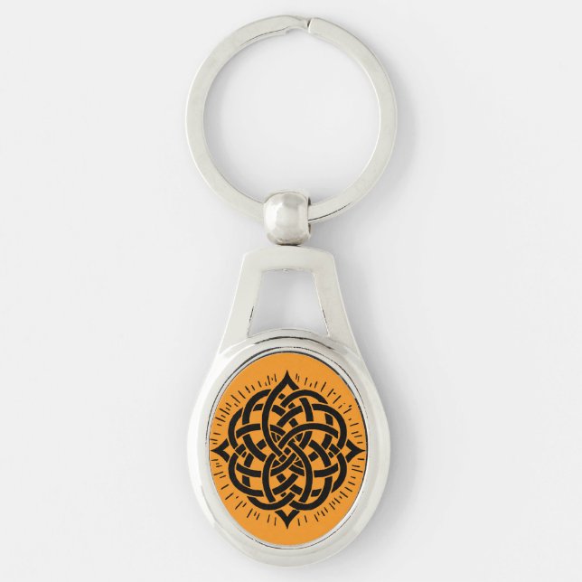 Infinite Harmony: Sacred Mandala Celtic Symbol Art Key Ring (Front)