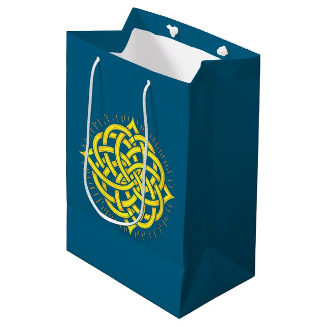 Infinite Harmony: Sacred Mandala Celtic Symbol Art Medium Gift Bag (Front Angled)