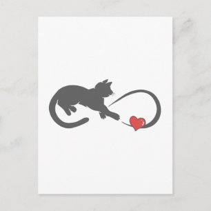 Infinite hearth cat silhouette - Choose back colou Postcard