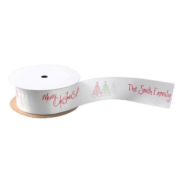 Infinite Love Christmas Tree Custom Text Satin Ribbon (Spool)