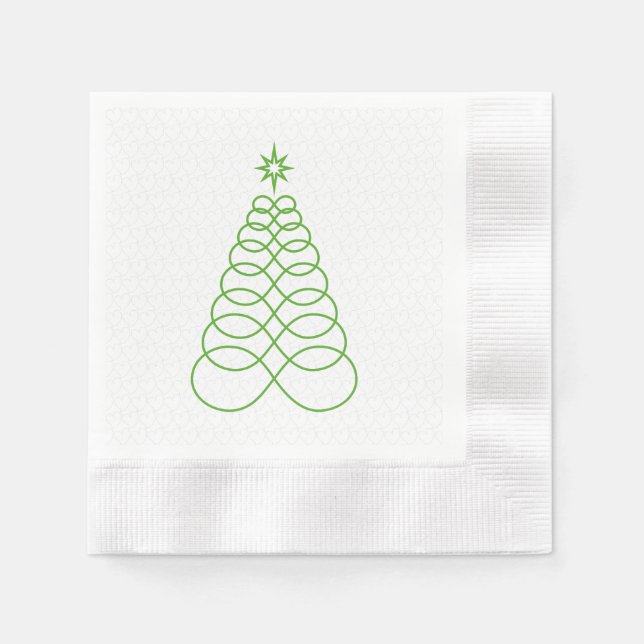 Infinite Love Christmas Tree -  Green&Silver Napkin (Front)