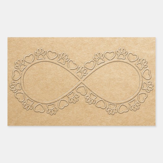 Infinite Love Dog Paw Print Rectangular Sticker (Front)
