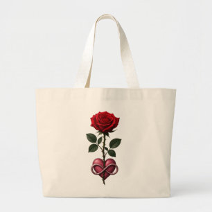 Infinite Love Rose Large Tote Bag