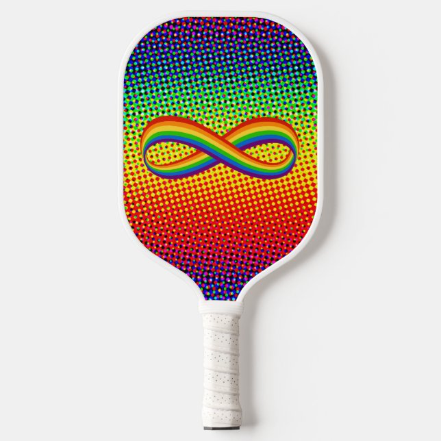 Infinite Love Symbol Rainbow Cool Infinity Pride B Pickleball Paddle (Front)