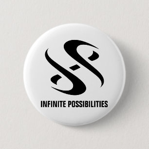 INFINITE POSSIBILITIES 6 CM ROUND BADGE