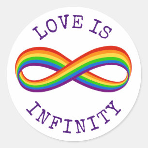 Infinite Rainbow Love Symbol Custom Gay Pride Classic Round Sticker