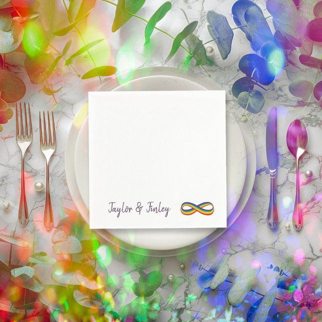 Infinite Rainbow Love Symbol Custom Gay Pride Napkin (Creator Uploaded)