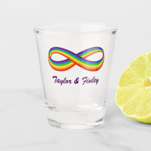 Infinite Rainbow Love Symbol Custom Gay Pride Shot Glass