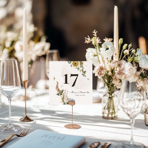 Infinite Summer Dried Floral Wedding Table Number
