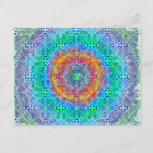 infinite sunrise psychedelic design postcard