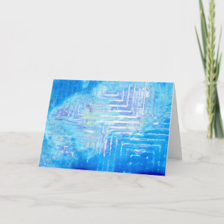 Infinitely Blue Squared Blank Greeting Card
