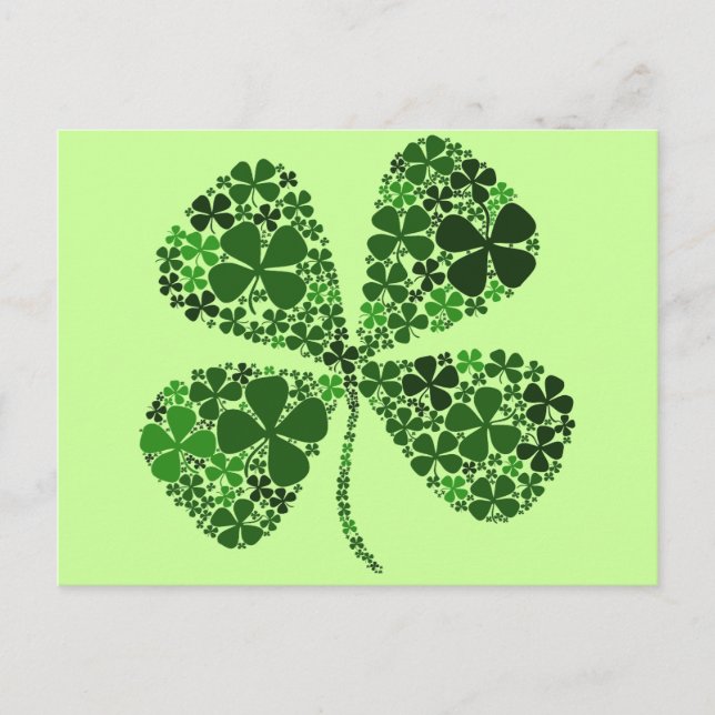Infinitely Lucky Four-leaf Clover Postcard (Front)