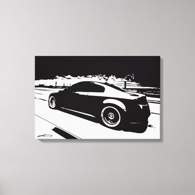 Infiniti G35 Coupe Rolling Shot Canvas Print (Front)