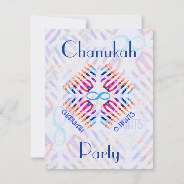 Infinity 8 Nights Chanukah Party Invitations (Front)