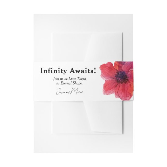 Infinity Awaits!  Anemone Dreamscape Wedding Invitation Belly Band (Front Example)