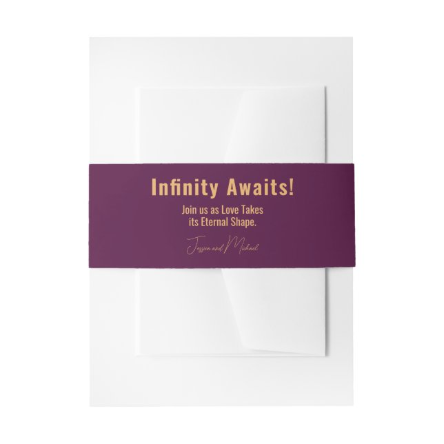 Infinity Awaits! Celestial EleganceMarble Symphony Invitation Belly Band (Front Example)