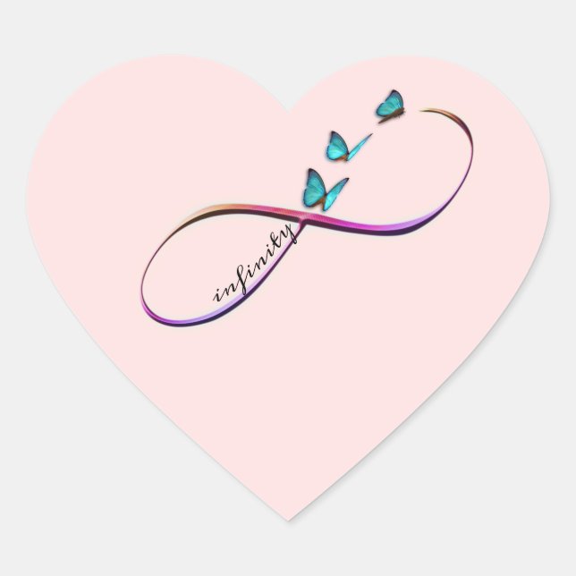infinity butterflies heart sticker (Front)