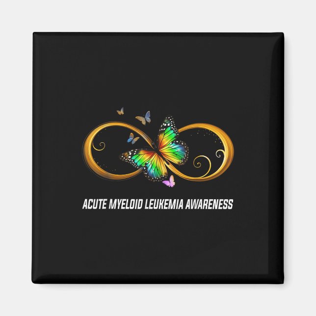Infinity Butterfly Acute Myeloid Leukaemia Awarene Magnet (Front)