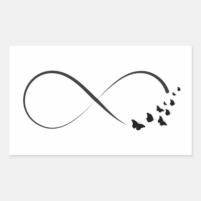 Infinity  butterfly symbol rectangular sticker (Front)