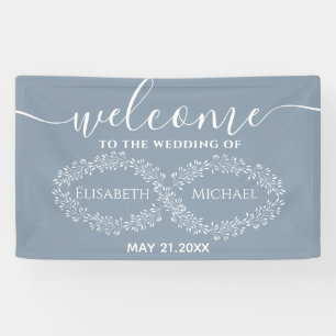Infinity dusty blue botanical romantic elegant banner