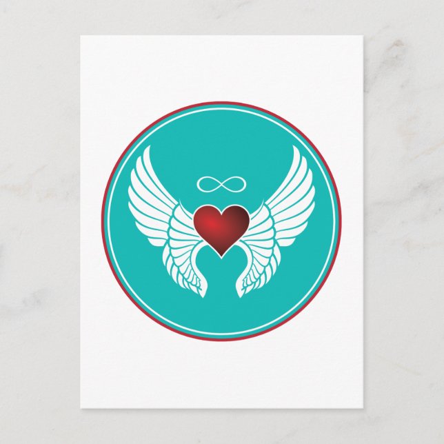 Infinity Flying Heart Postcard (Front)