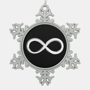 Infinity   Geek Gifts Snowflake Pewter Christmas Ornament