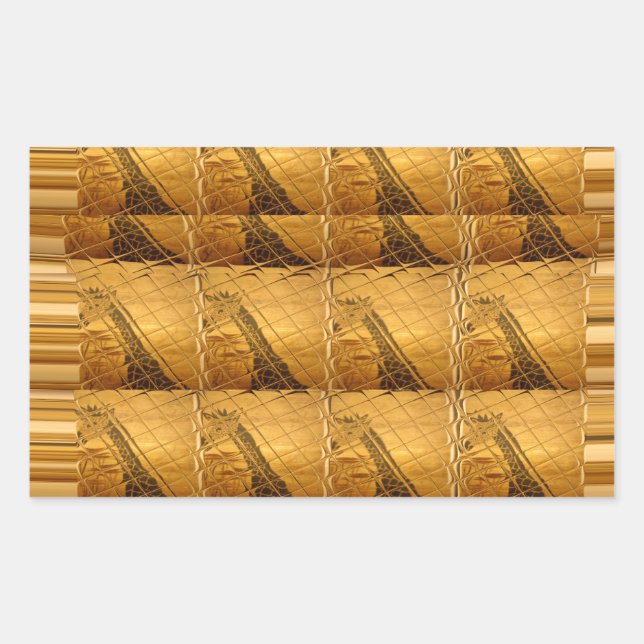 Infinity Golden Giraffe Animal Motif Art Print Rectangular Sticker (Front)