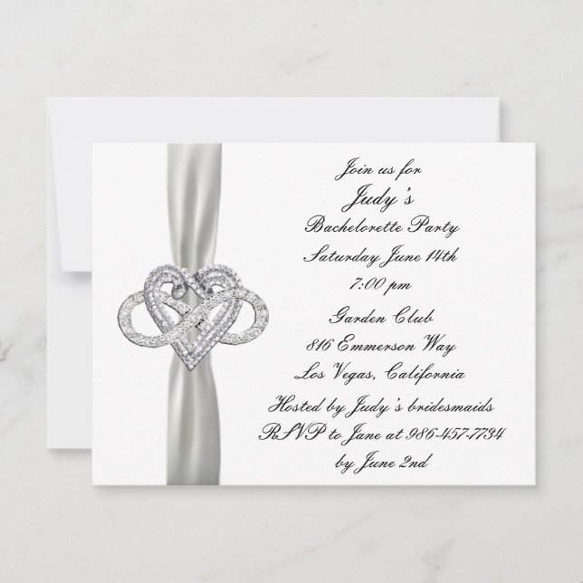 Infinity Heart Bachelorette Party Invitation (Front)