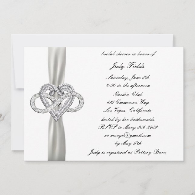 Infinity Heart Bridal Shower Invitation (Front)